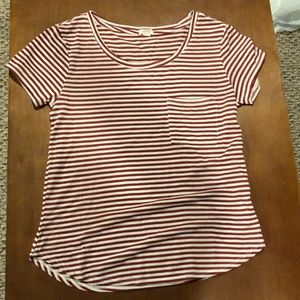 Red and White Stripe Pocket tee